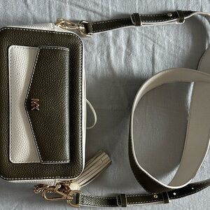 Michael Kors Olive and Cream Crossbody Bag
